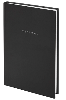 Блокнот А5 134х206 мм, 80 л., твёрдый, клетка, BRAUBERG "Minimal", черный, 116436