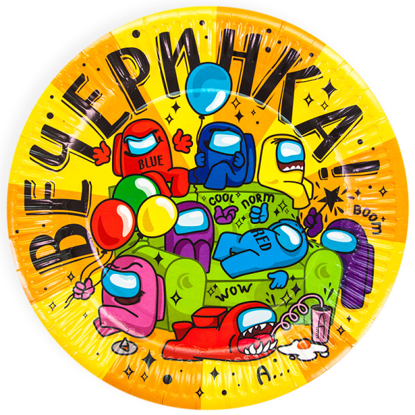 Тарелки (9'';23 см) Игра Среди Нас, Вечеринка, 6 шт., 77288