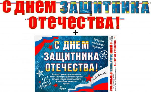 Гирлянда 'С днем защитника отечества', 700-21-L