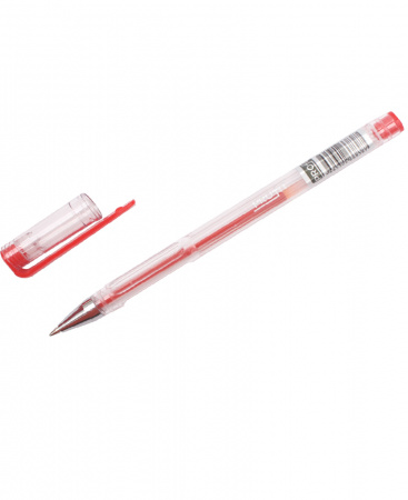Ручка гелевая Profit, красная, 0.5 мм, прозрач. корпус, РГ-6838