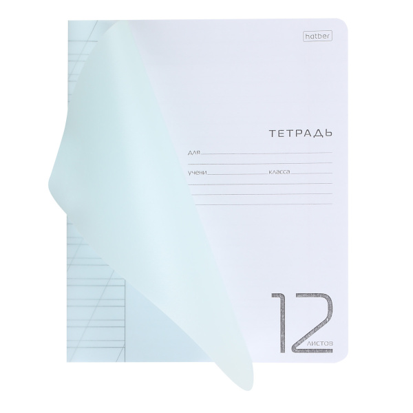 Тетрадь 12 листов, А5, косая линия, цвета ассорти, пластиковая обложка, 546741;12Т5В6