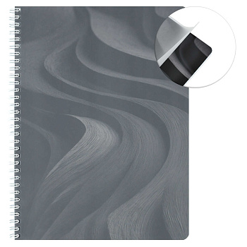 Тетрадь 80 л. ЧЕРНЫЕ ВОЛНЫ /А4, вн.блок - клетка, белый офсет, облож.- мелованный картон, 74925 