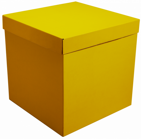 Коробка для воздушных  шаров желтая  70*70*70