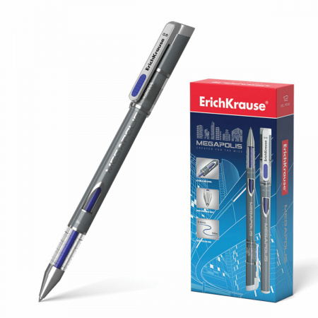 Ручка гелевая ErichKrause "Megapolis Gel" синий, 0.5 мм., 92