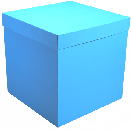 Коробка для воздушных  шаров голубая  70*70*70