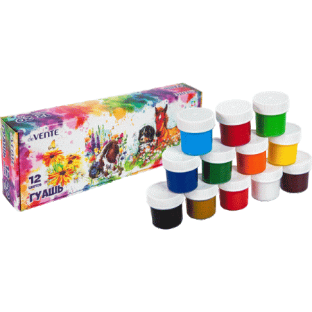 Гуашь "deVENTE.Animals", 12 цветов , по 20 мл , 240 мл, 8075006